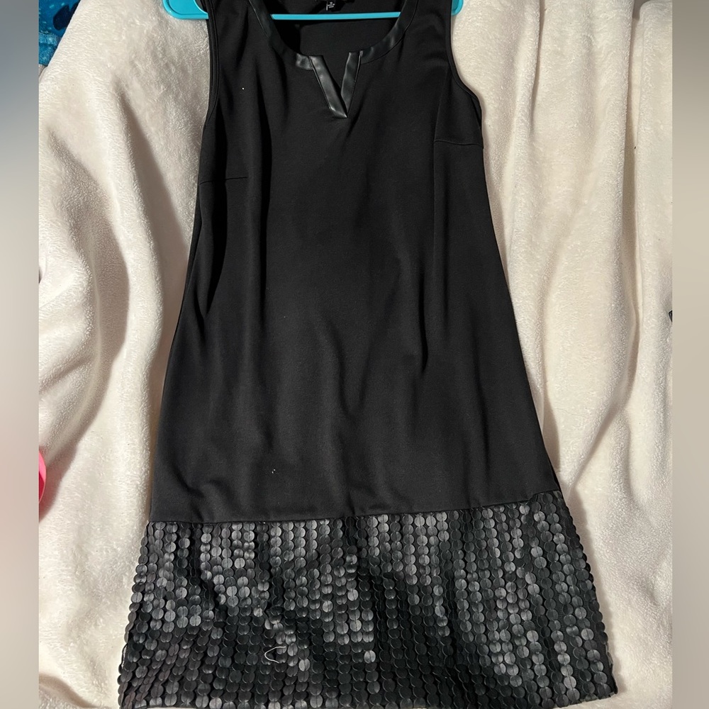 Black dress with leather detail never worn